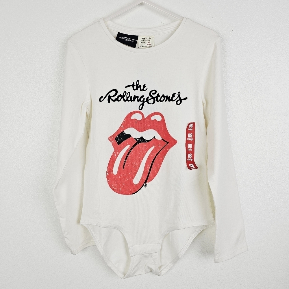 Zara Kids Collection White Rolling Stones Bodysuit NWT